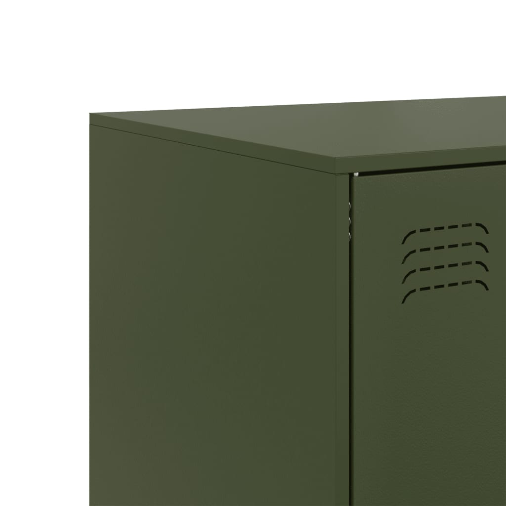 Aparador alto 67x39x95 cm aço verde azeitona - Image 9