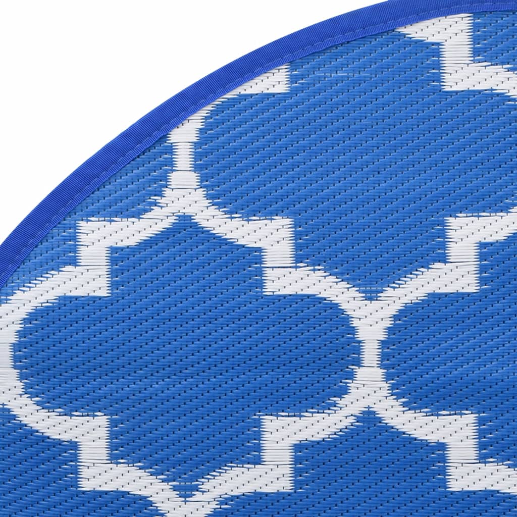 Tapete de exterior Ø160 cm PP azul - Image 4