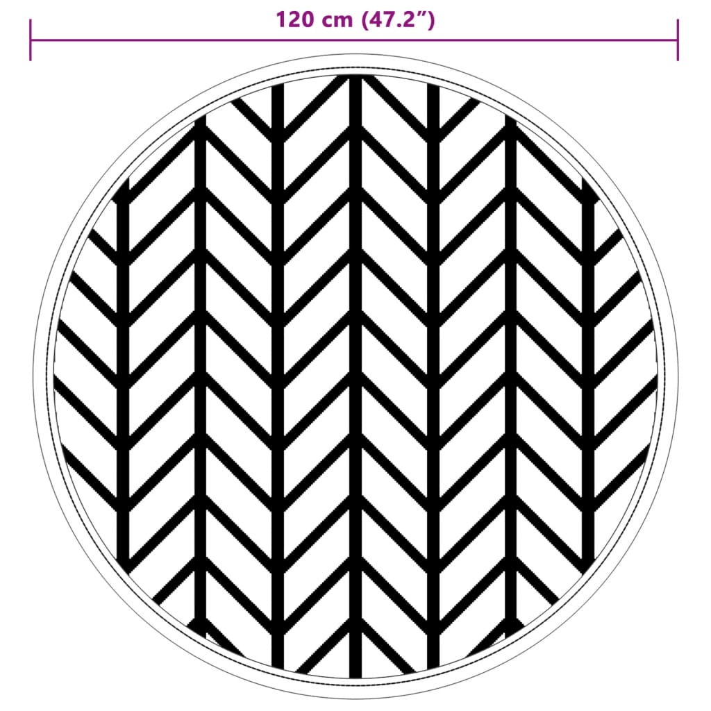 Tapete de exterior Ø120 cm PP cinzento - Image 5