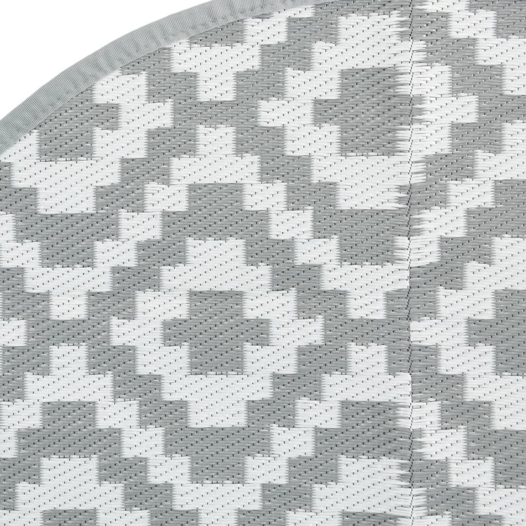 Tapete de exterior Ø120 cm PP cinzento - Image 4