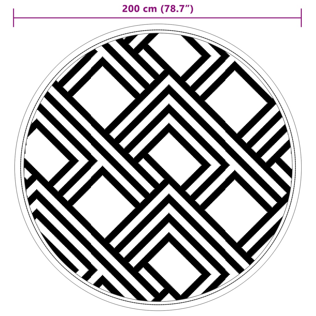 Tapete de exterior Ø200 cm PP cinzento - Image 5