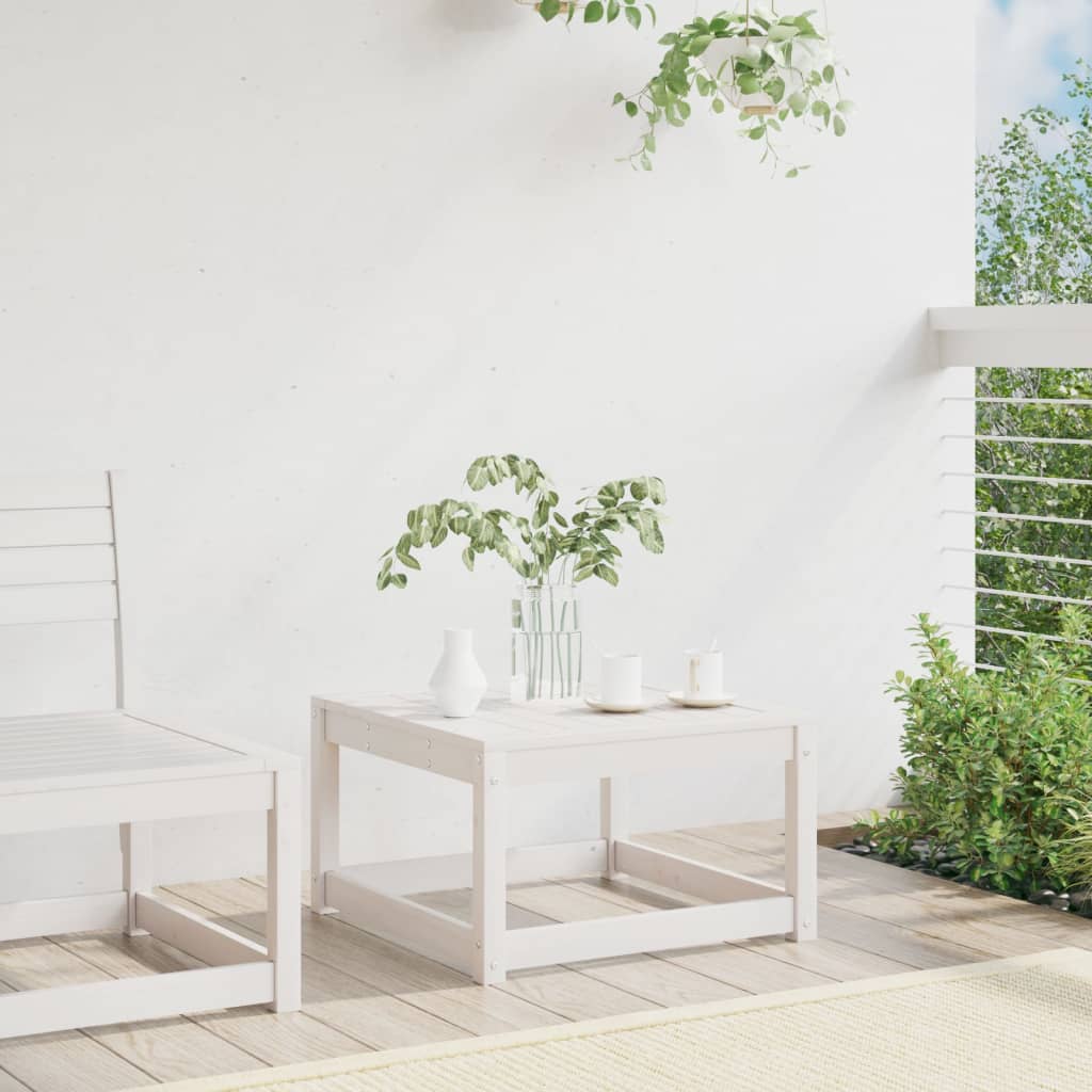 Apoio de pés para jardim madeira de pinho maciça branco - Image 2