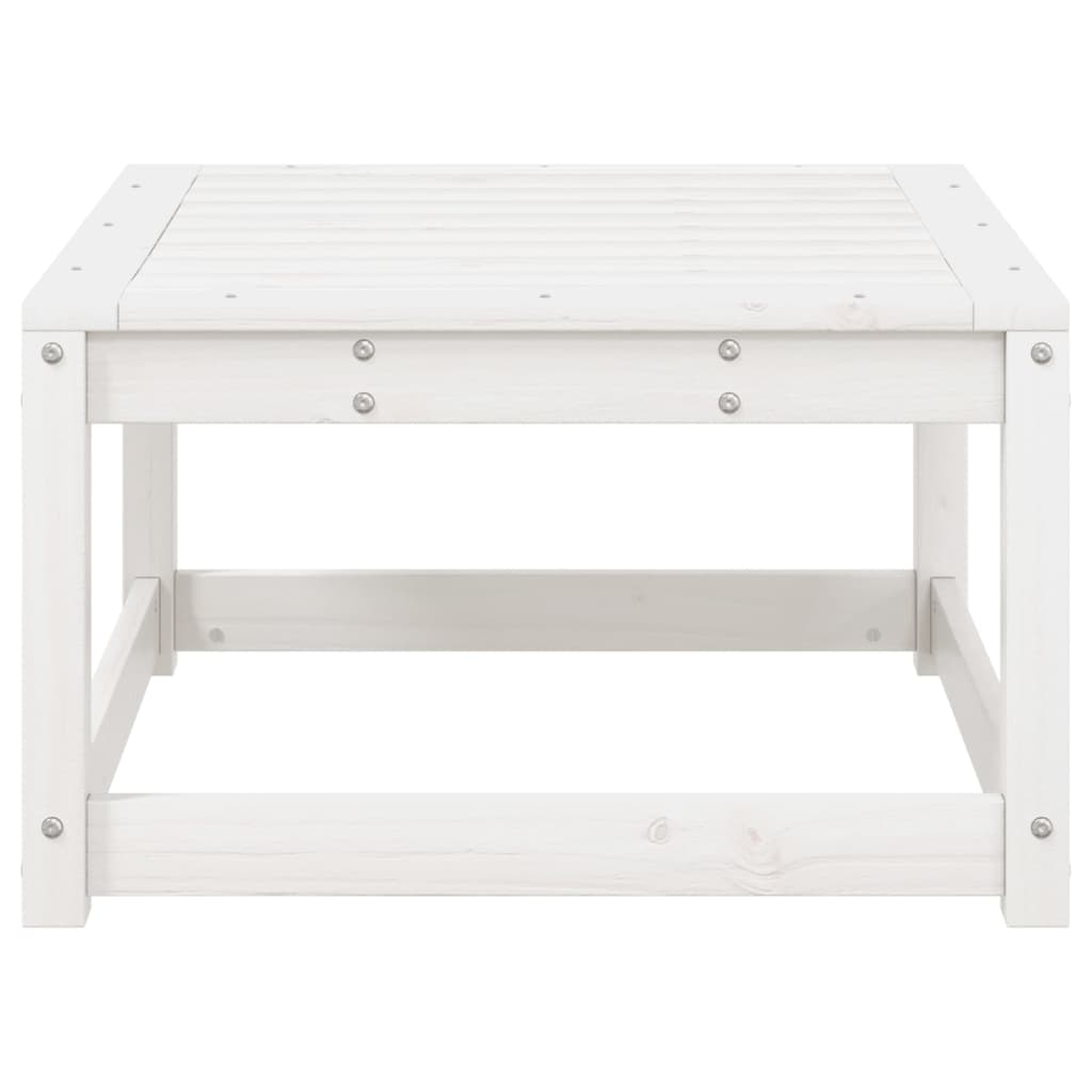 Apoio de pés para jardim madeira de pinho maciça branco - Image 3