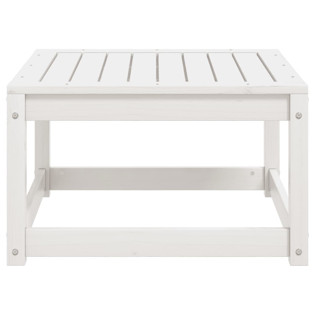 Apoio de pés para jardim madeira de pinho maciça branco - Image 4