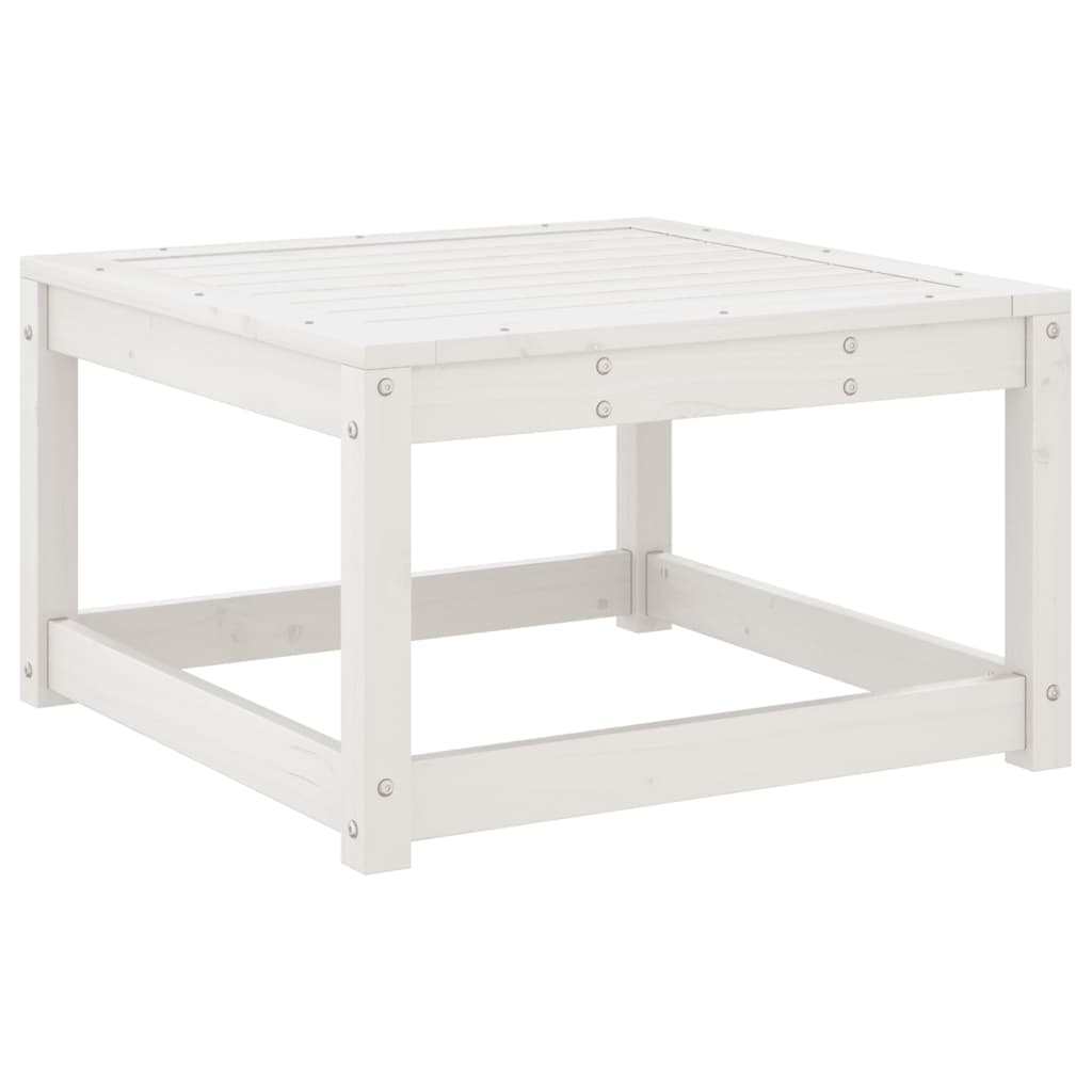 Apoio de pés para jardim madeira de pinho maciça branco - Image 5
