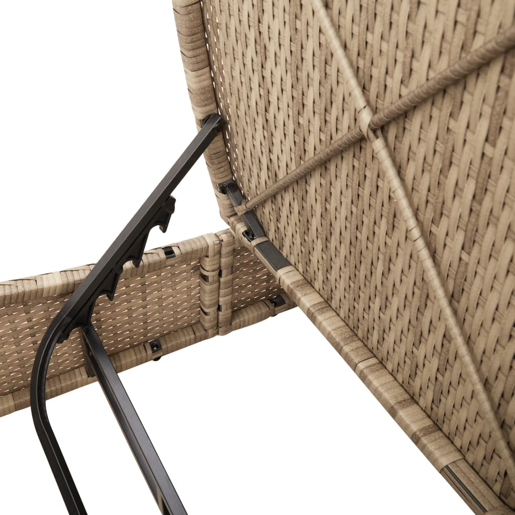 Espreguiçadeira dupla com almofadões vime PE bege - Image 7