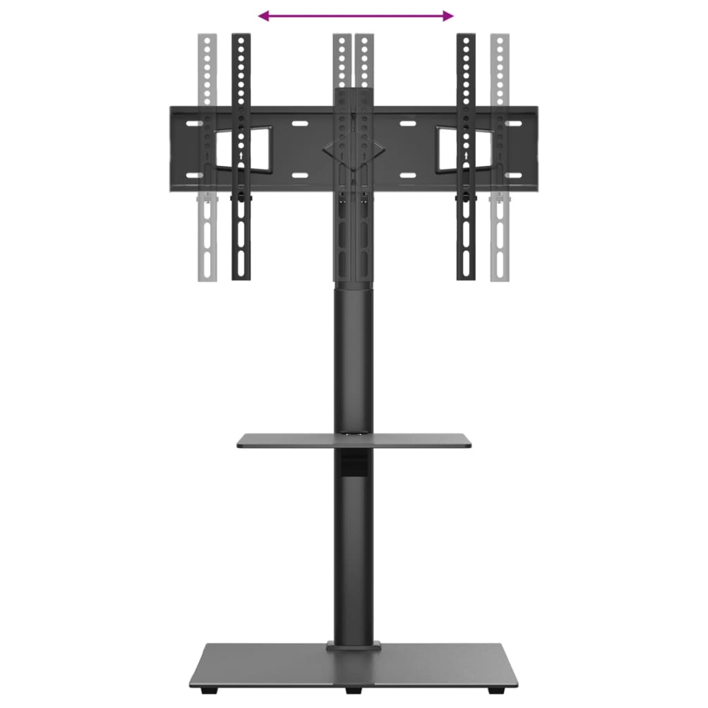 Suporte de canto para TV 32-65 polegadas c/ 2 prateleiras preto - Image 6