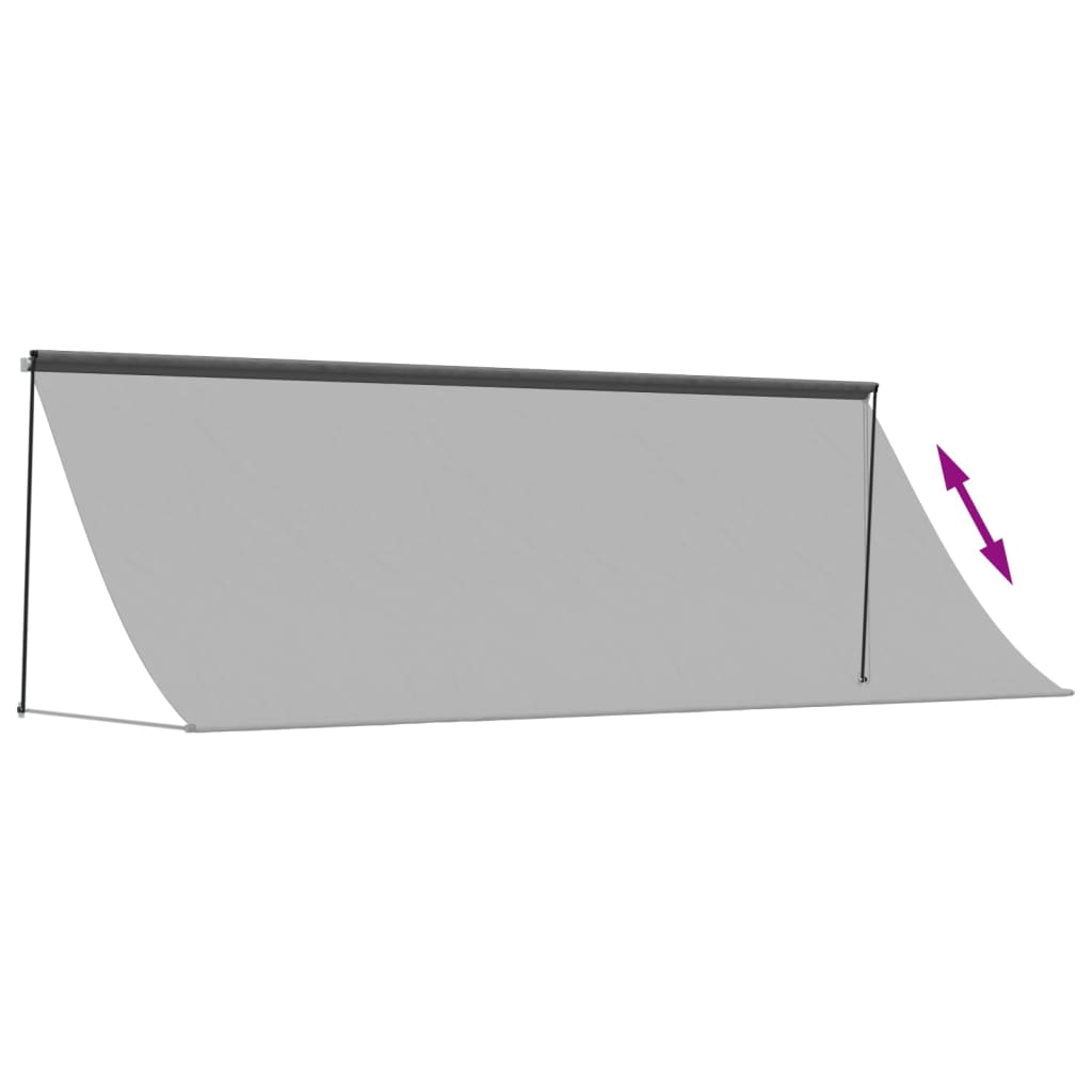Toldo retrátil 400x150 cm tecido e aço antracite - Image 5