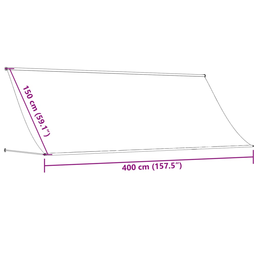 Toldo retrátil 400x150 cm tecido e aço antracite - Image 8