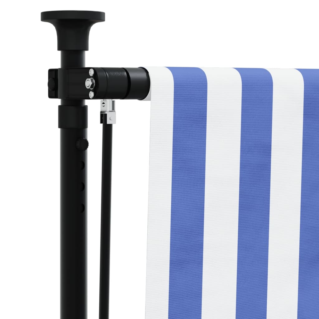Estore de rolo para exterior 150x270cm tecido/aço azul e branco - Image 6