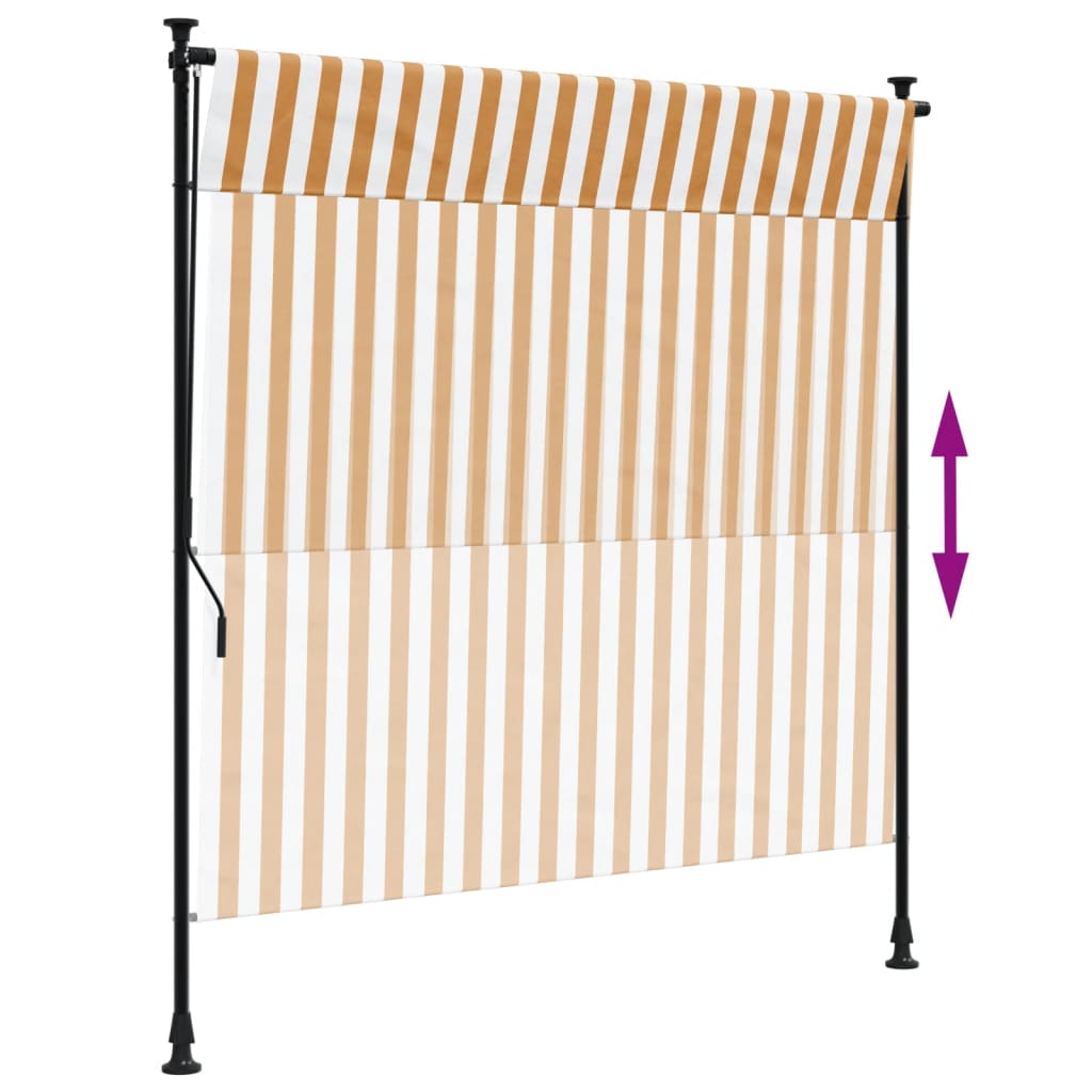 Estore de rolo exterior 150x270 cm tecido/aço laranja e branco - Image 4