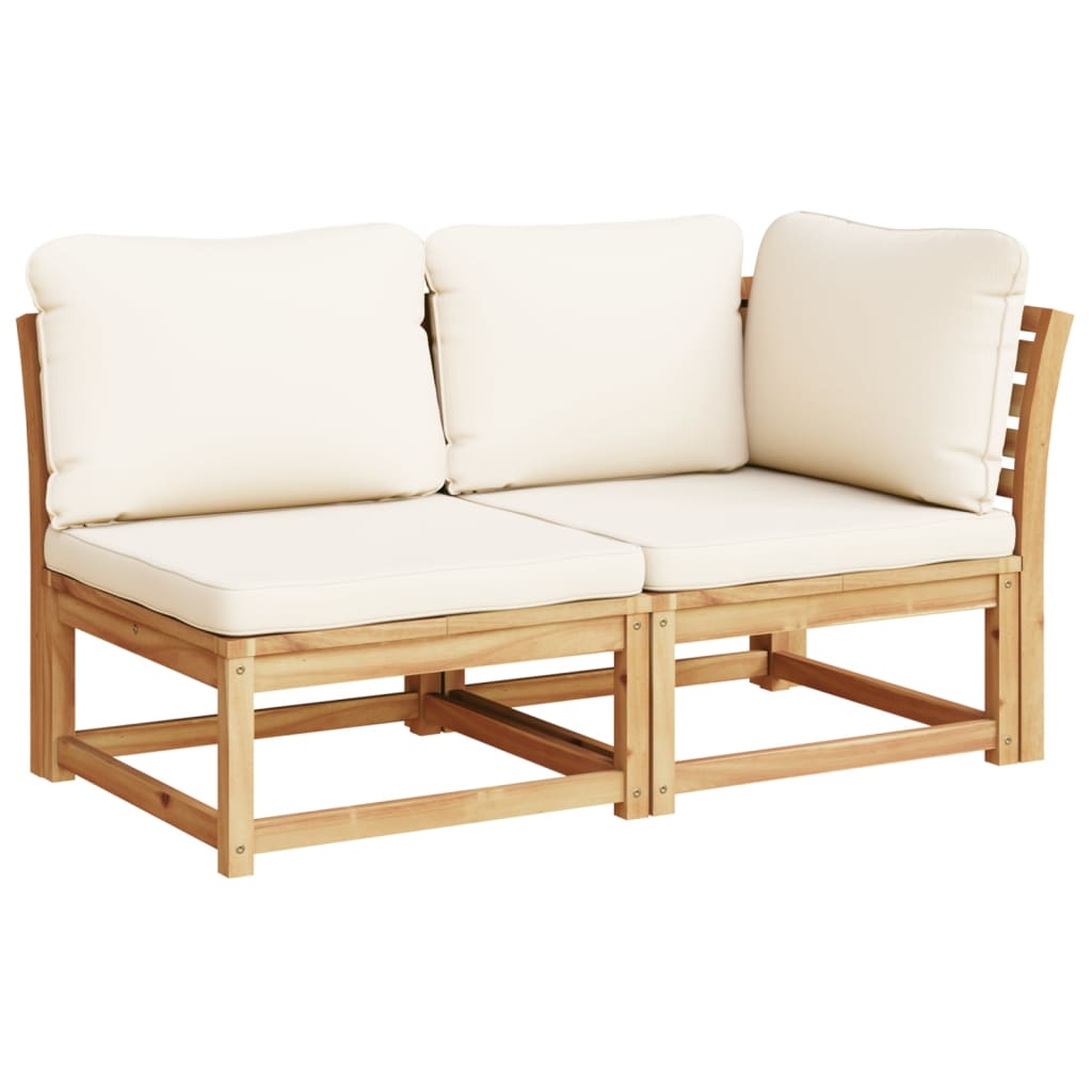 3 pcs conjunto lounge de jardim c/ almofadões acácia maciça - Image 3