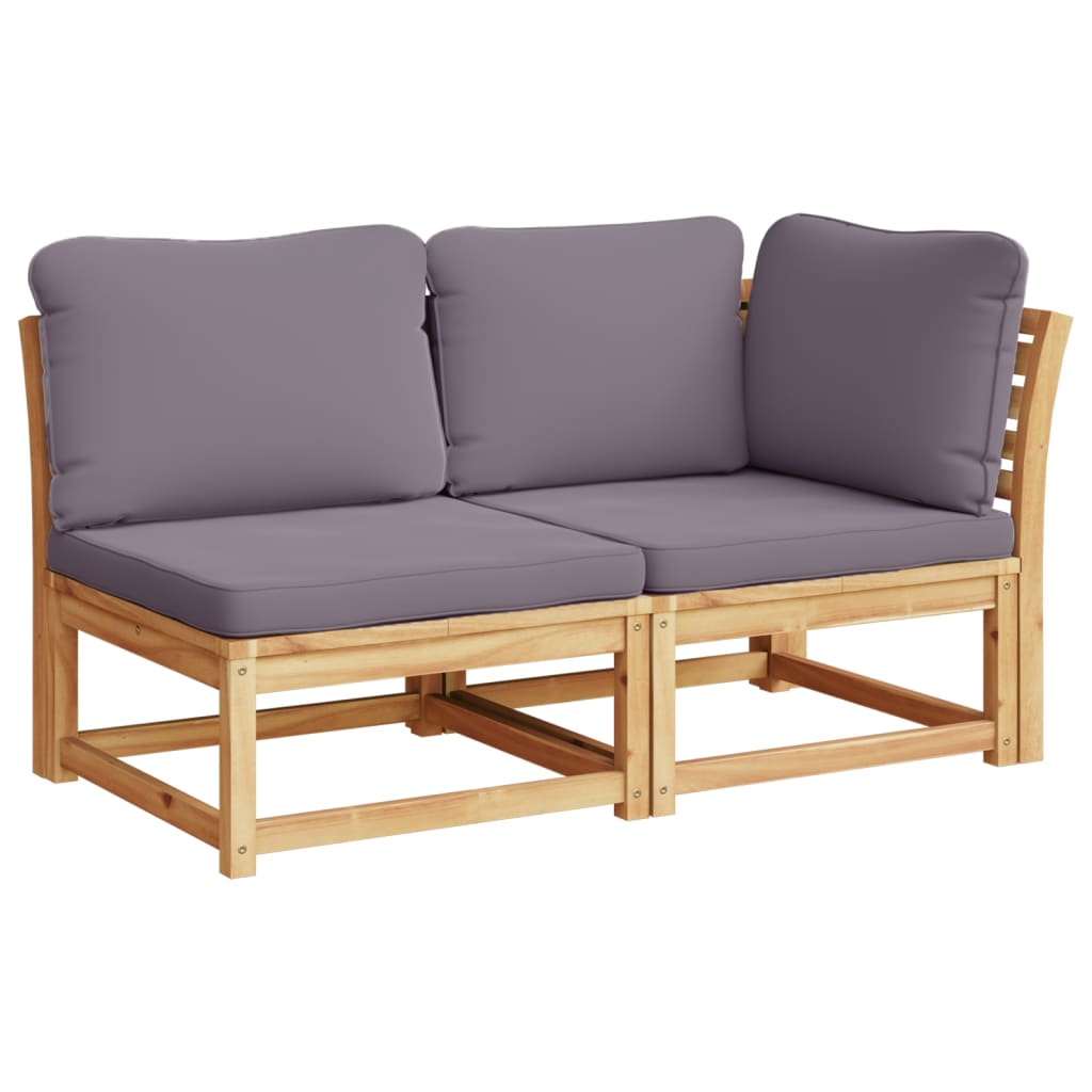 3 pcs conjunto lounge de jardim c/ almofadões acácia maciça - Image 3