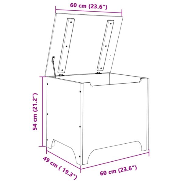 Caixa de arrumação com tampa RANA 60x49x54 cm pinho maciço - Image 8
