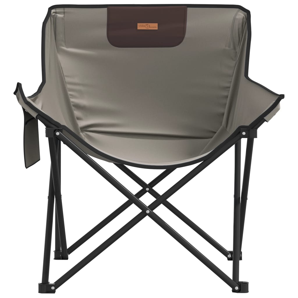 Cadeiras de campismo com bolso dobráveis 2 pcs cinzento - Image 4