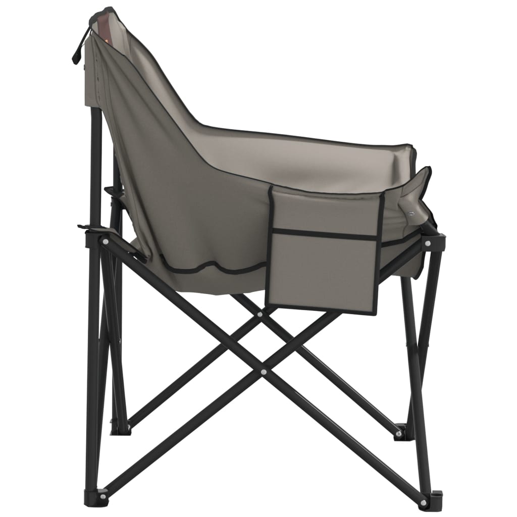 Cadeiras de campismo com bolso dobráveis 2 pcs cinzento - Image 6