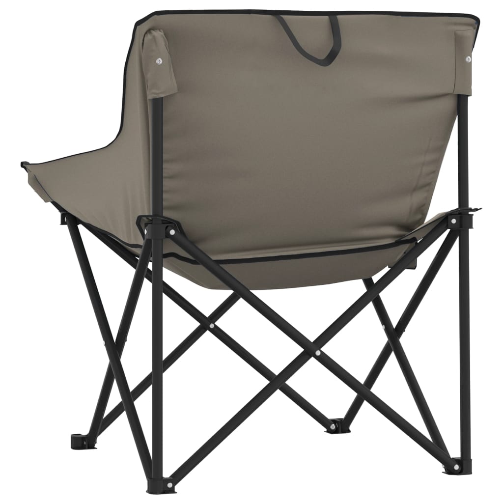 Cadeiras de campismo com bolso dobráveis 2 pcs cinzento - Image 7