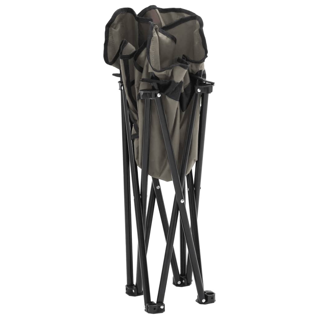 Cadeiras de campismo com bolso dobráveis 2 pcs cinzento - Image 8