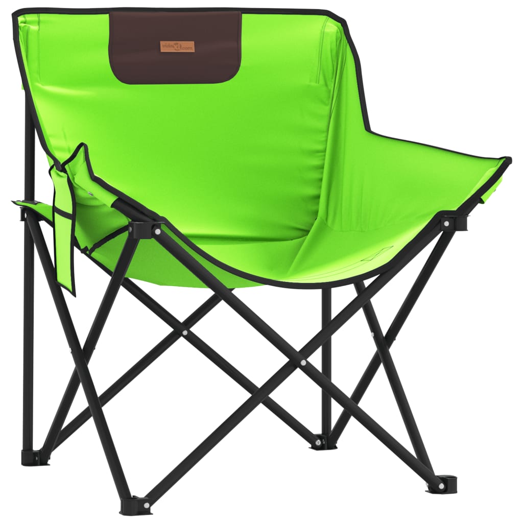 Cadeiras de campismo com bolso dobráveis 2 pcs verde - Image 3