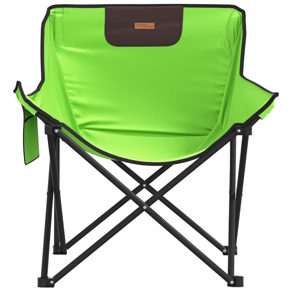 Cadeiras de campismo com bolso dobráveis 2 pcs verde - Image 4