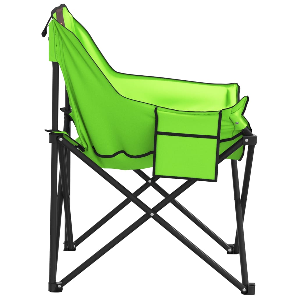 Cadeiras de campismo com bolso dobráveis 2 pcs verde - Image 6