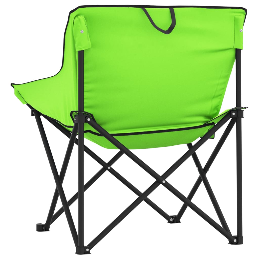 Cadeiras de campismo com bolso dobráveis 2 pcs verde - Image 7