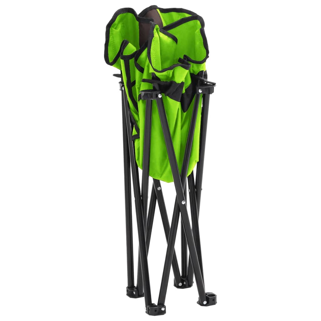Cadeiras de campismo com bolso dobráveis 2 pcs verde - Image 8