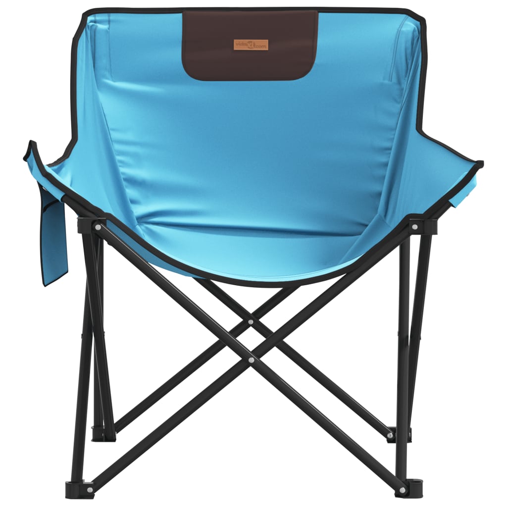 Cadeiras de campismo com bolso dobráveis 2 pcs azul brilhante - Image 4