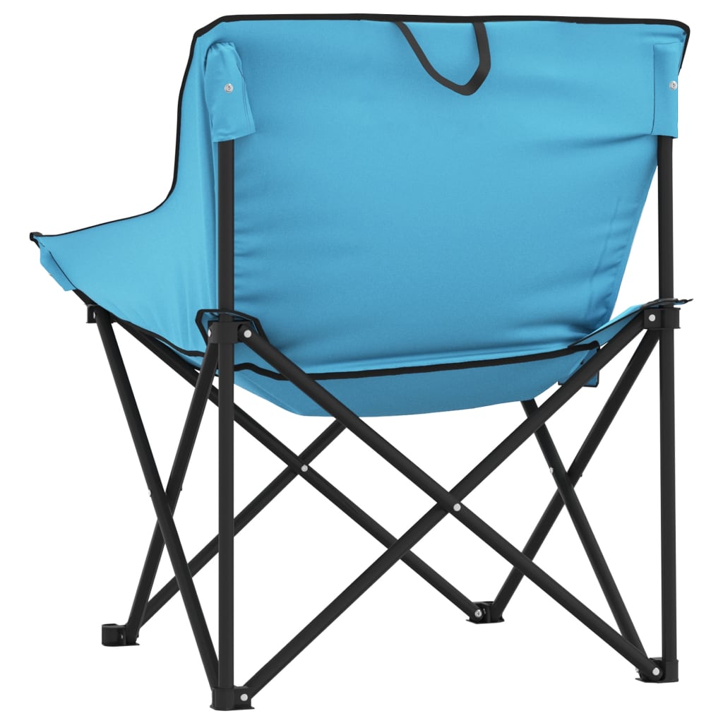 Cadeiras de campismo com bolso dobráveis 2 pcs azul brilhante - Image 7