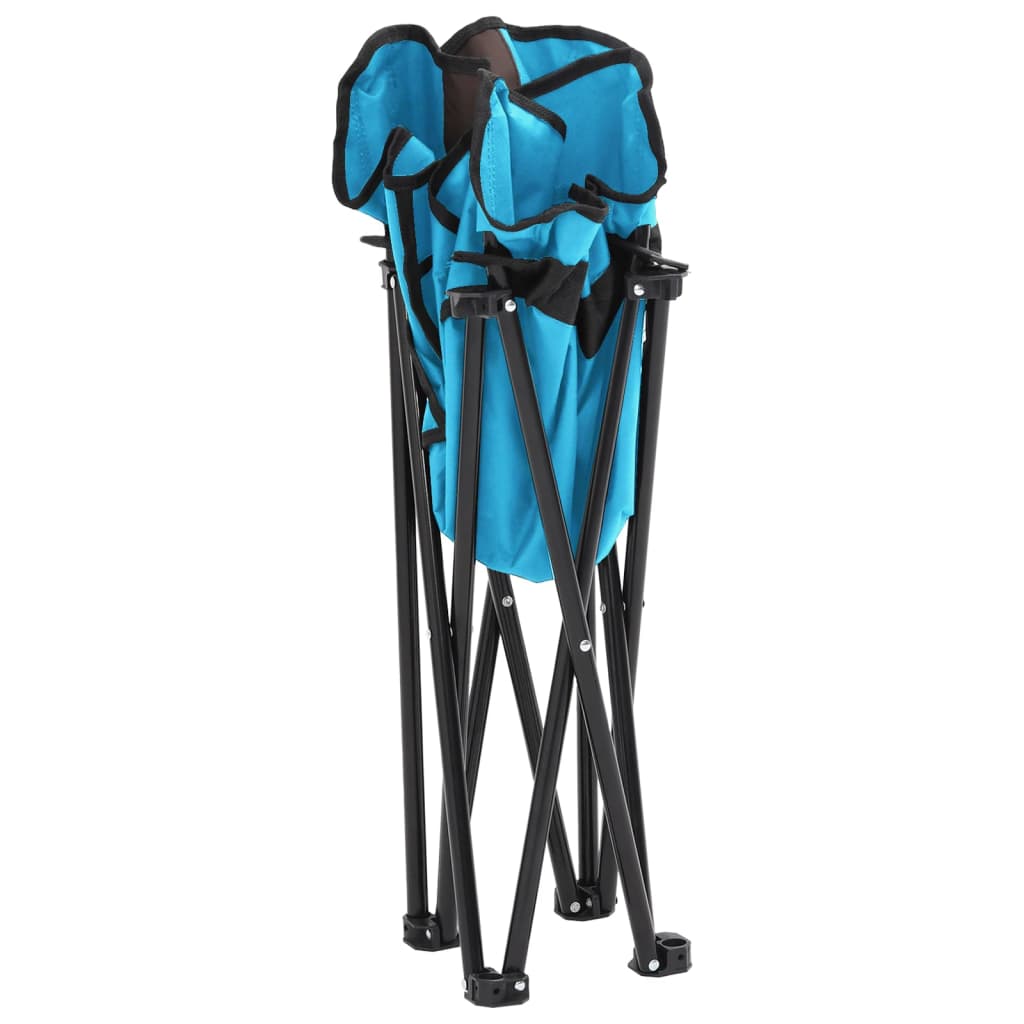 Cadeiras de campismo com bolso dobráveis 2 pcs azul brilhante - Image 8