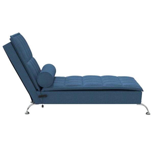Chaise lounge de massagem com rolo tecido azul - Image 4