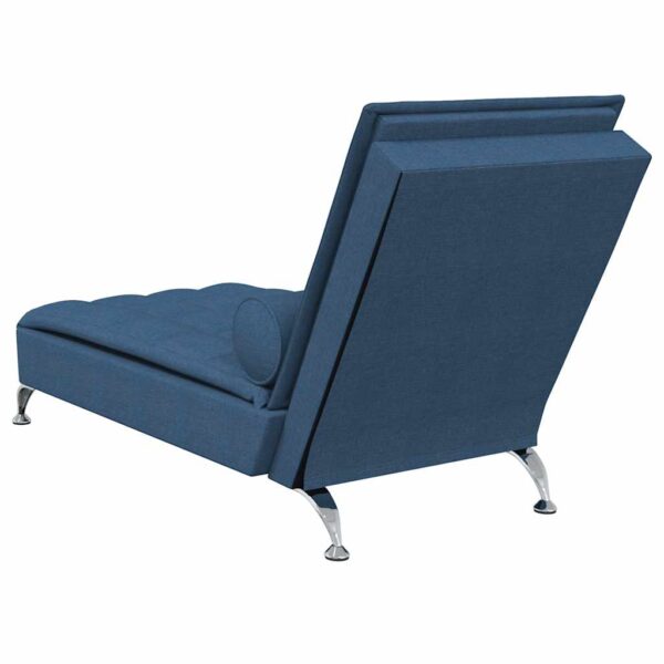 Chaise lounge de massagem com rolo tecido azul - Image 5