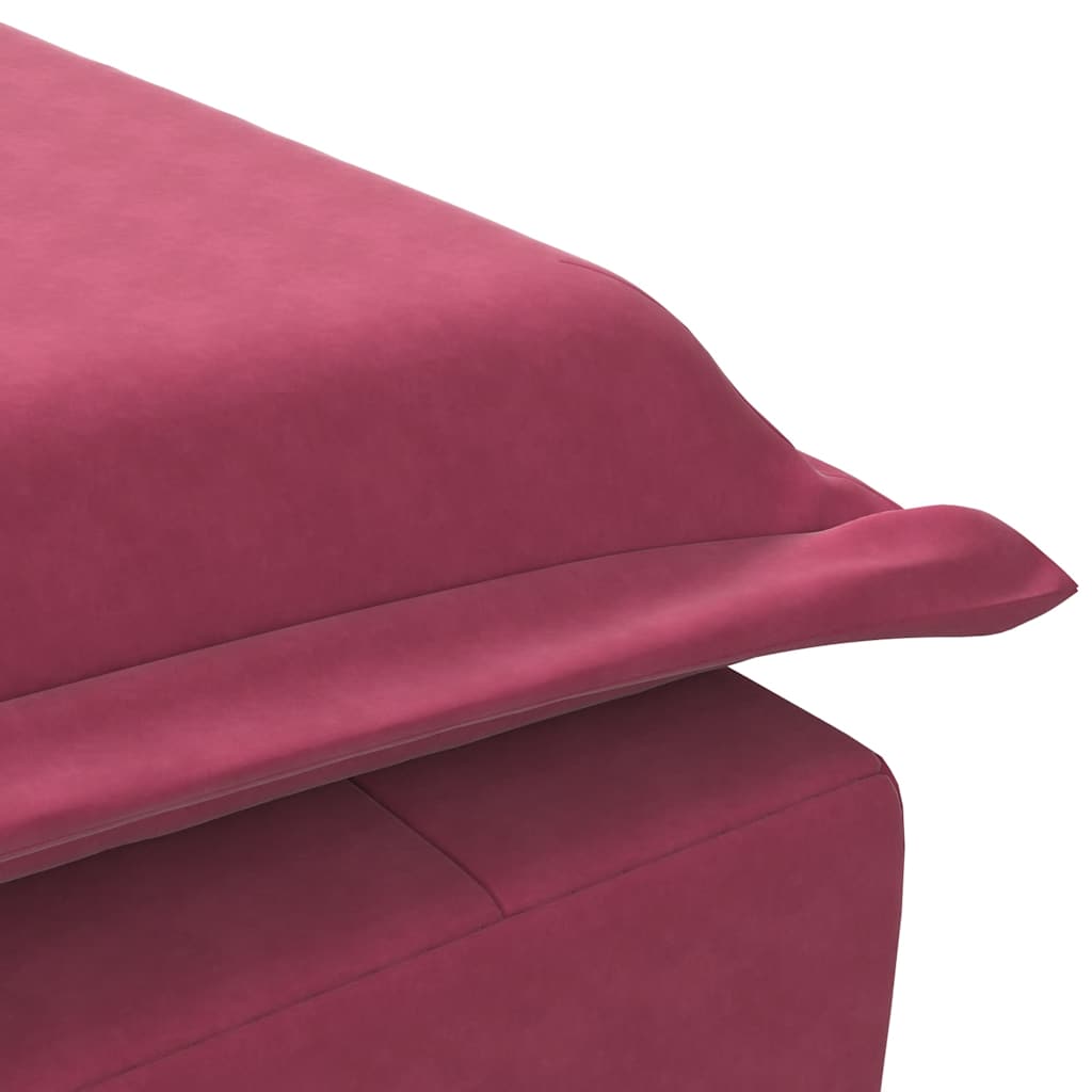 Chaise lounge de massagem com rolo veludo vermelho tinto - Image 7
