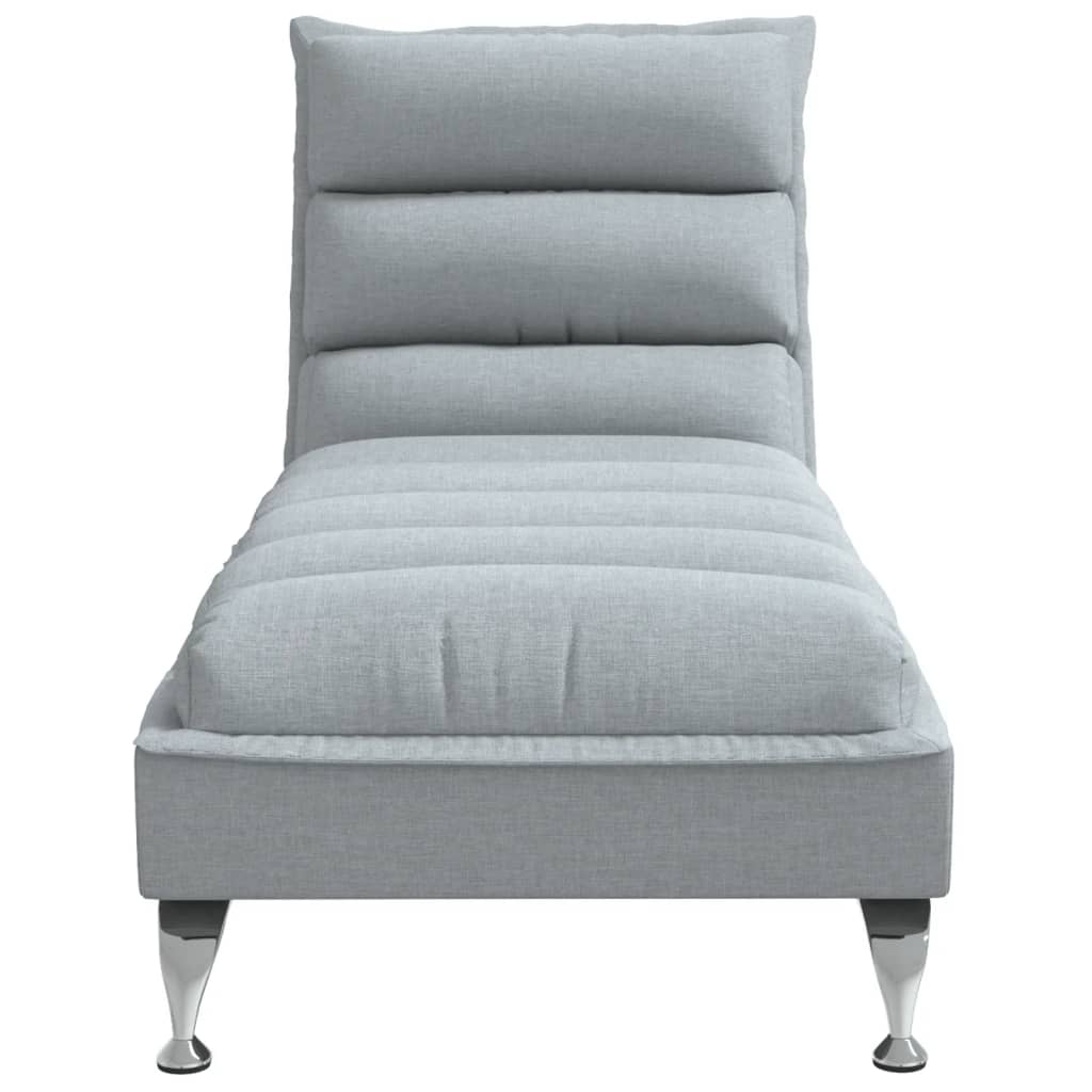 Chaise lounge com almofadões tecido cinzento-claro - Image 3