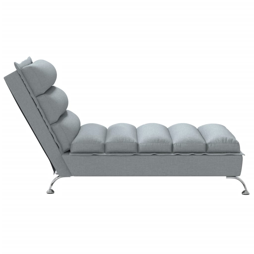 Chaise lounge com almofadões tecido cinzento-claro - Image 4