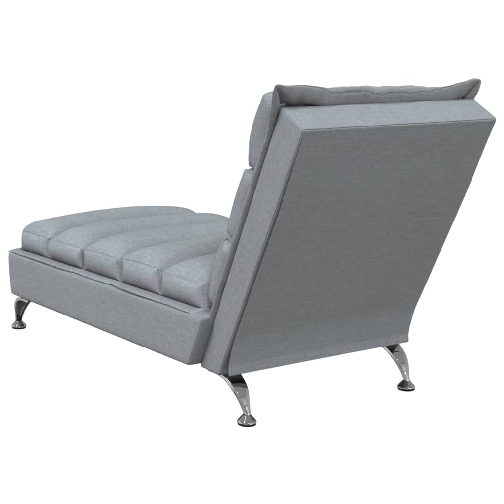 Chaise lounge com almofadões tecido cinzento-claro - Image 5