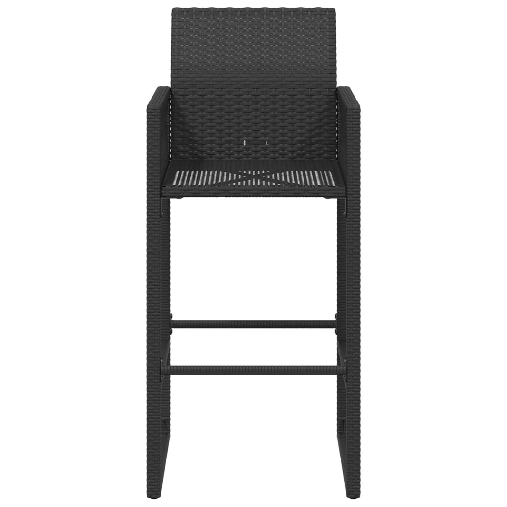 Bancos de bar para jardim 2 pcs vime PE preto - Image 4