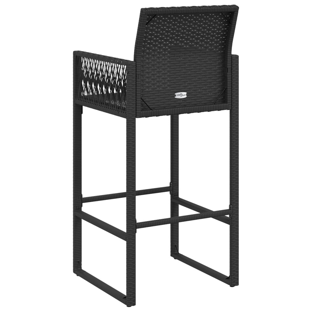 Bancos de bar para jardim 2 pcs vime PE preto - Image 6