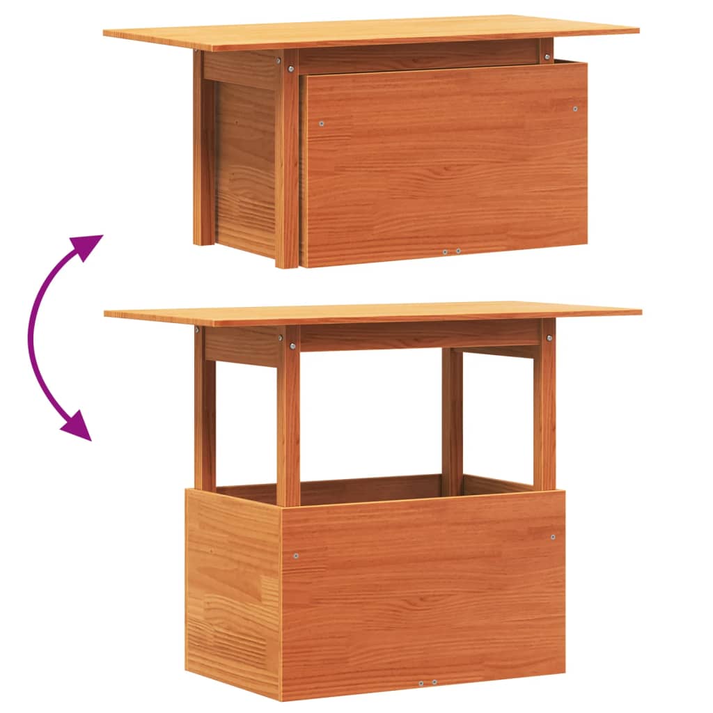 Mesa de jardim 100x50x75cm madeira de pinho maciça castanho-mel - Image 7