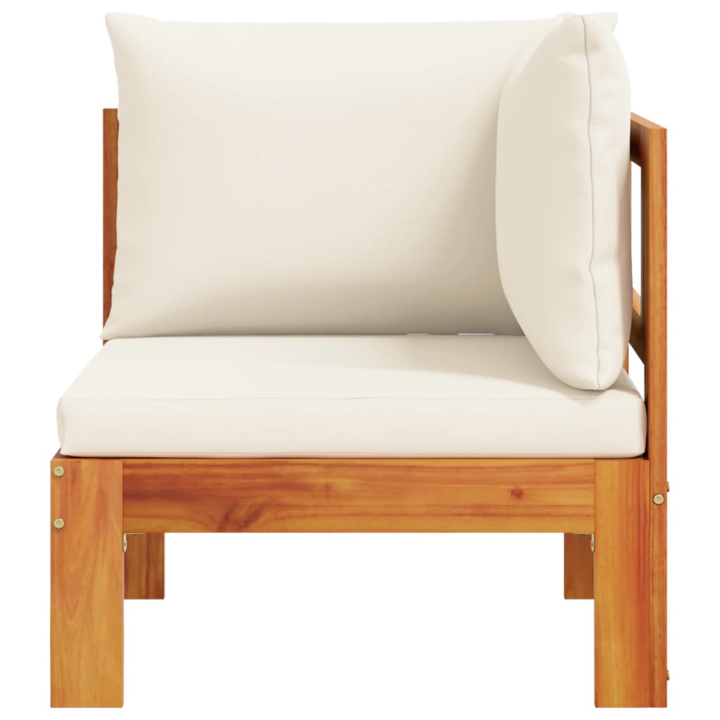 Sofá de canto p/ jardim c/ almofadões madeira de acácia maciça - Image 3