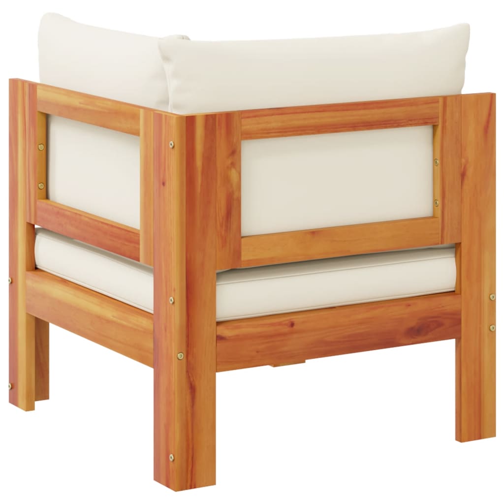 Sofá de canto p/ jardim c/ almofadões madeira de acácia maciça - Image 5