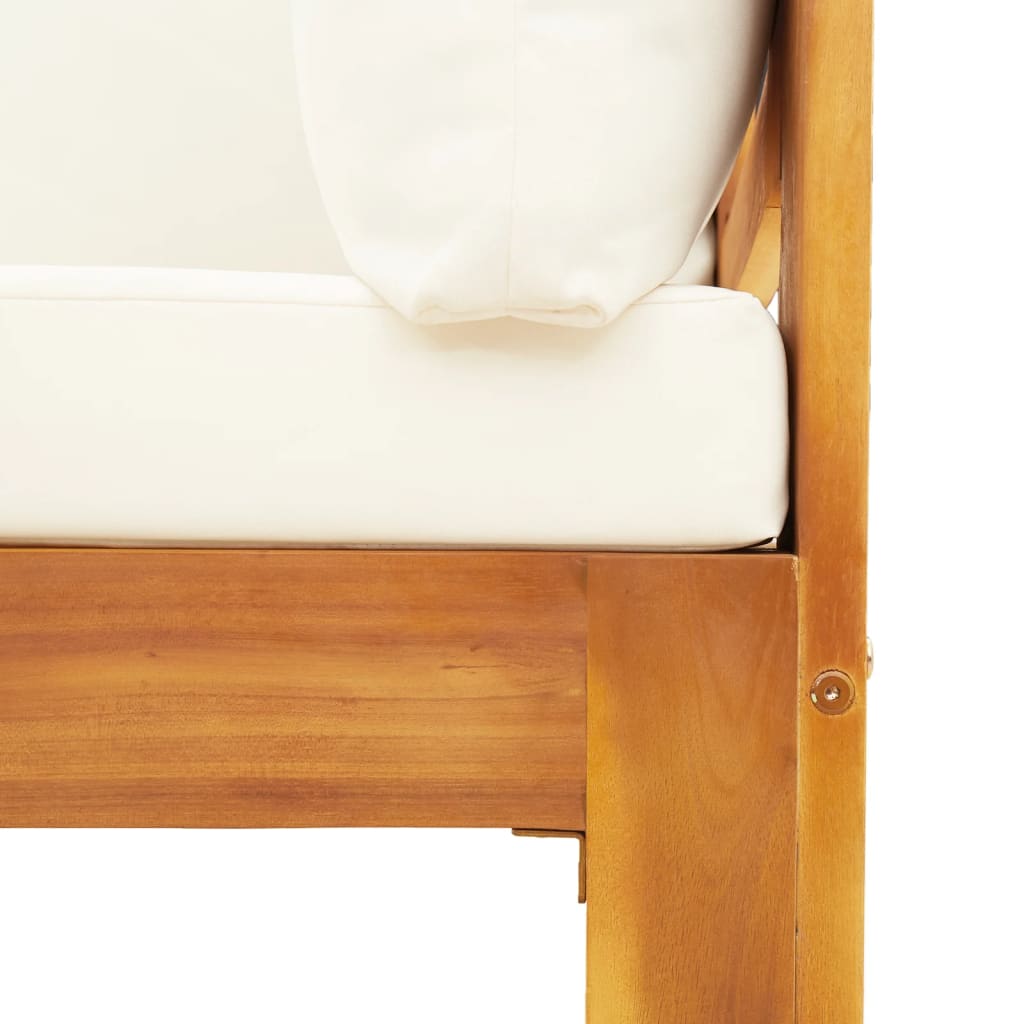 Sofá de canto p/ jardim c/ almofadões madeira de acácia maciça - Image 6