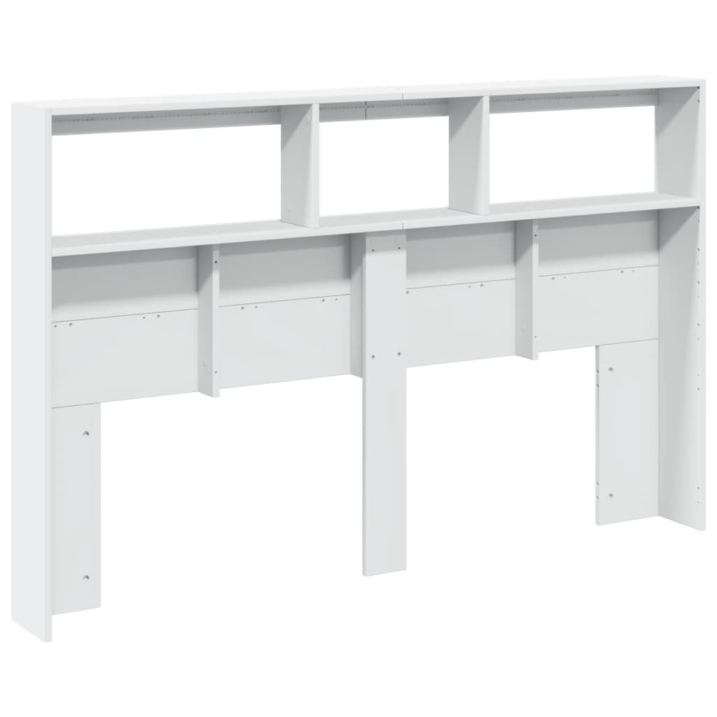 Armário de cabeceira com luzes LED 160x17x102 cm branco - Image 7