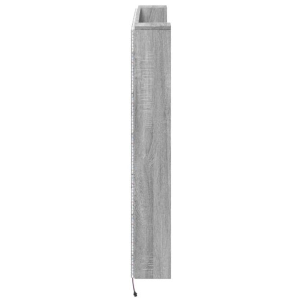 Armário de cabeceira c/ luzes LED 140x16,5x103,5cm cinza sonoma - Image 6