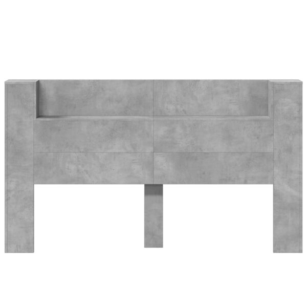 Armário cabeceira c/ luzes LED 180x16,5x103,5 cm cinza cimento - Image 4
