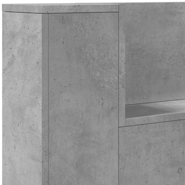 Armário cabeceira c/ luzes LED 180x16,5x103,5 cm cinza cimento - Image 7