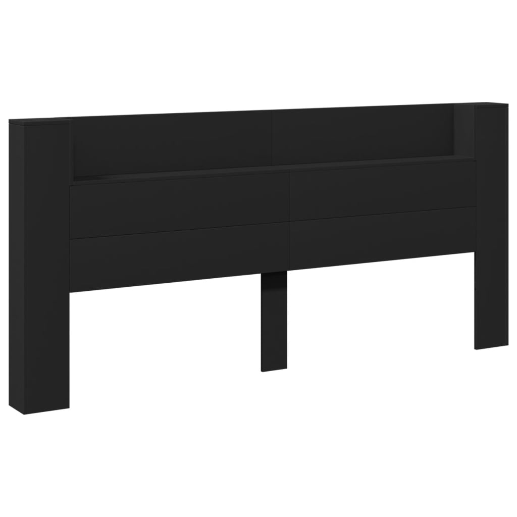 Armário de cabeceira com luzes LED 220x16,5x103,5 cm preto - Image 2