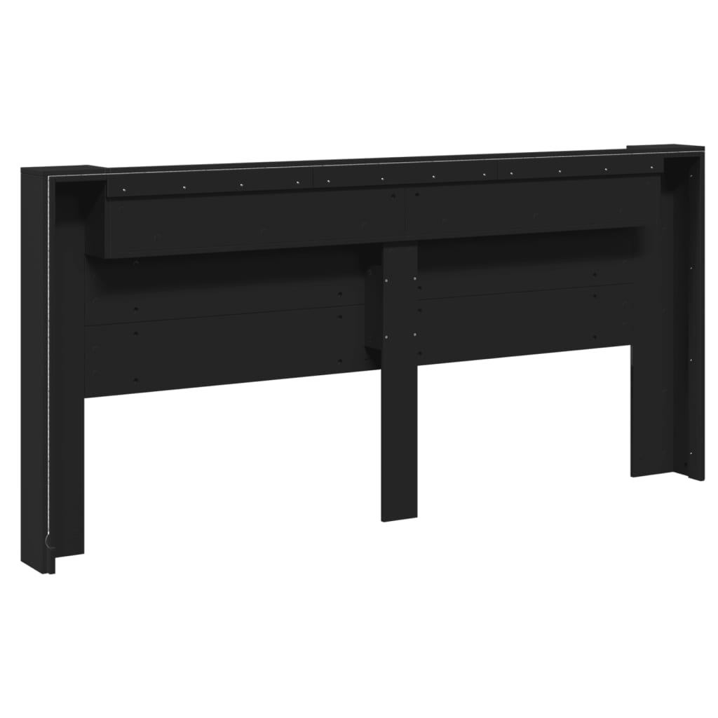 Armário de cabeceira com luzes LED 220x16,5x103,5 cm preto - Image 7