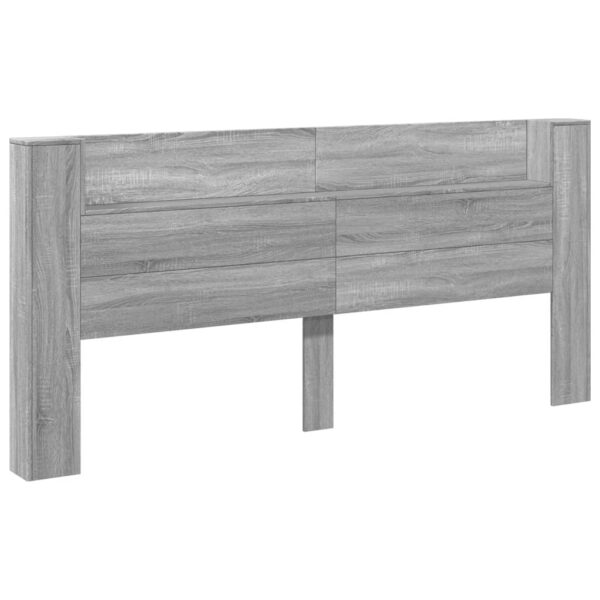 Armário de cabeceira c/ luzes LED 220x16,5x103,5cm cinza sonoma - Image 2
