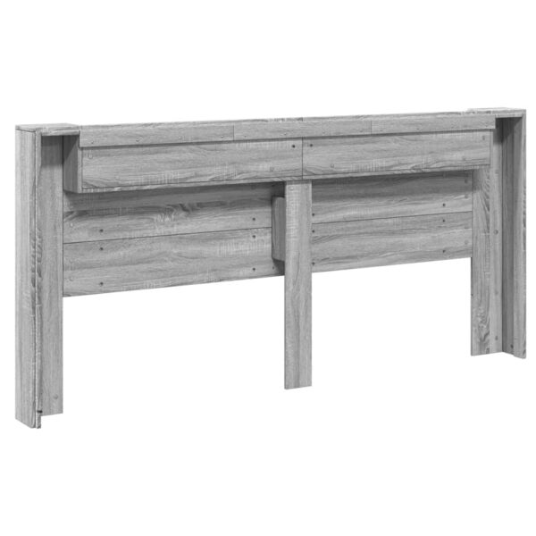 Armário de cabeceira c/ luzes LED 220x16,5x103,5cm cinza sonoma - Image 7